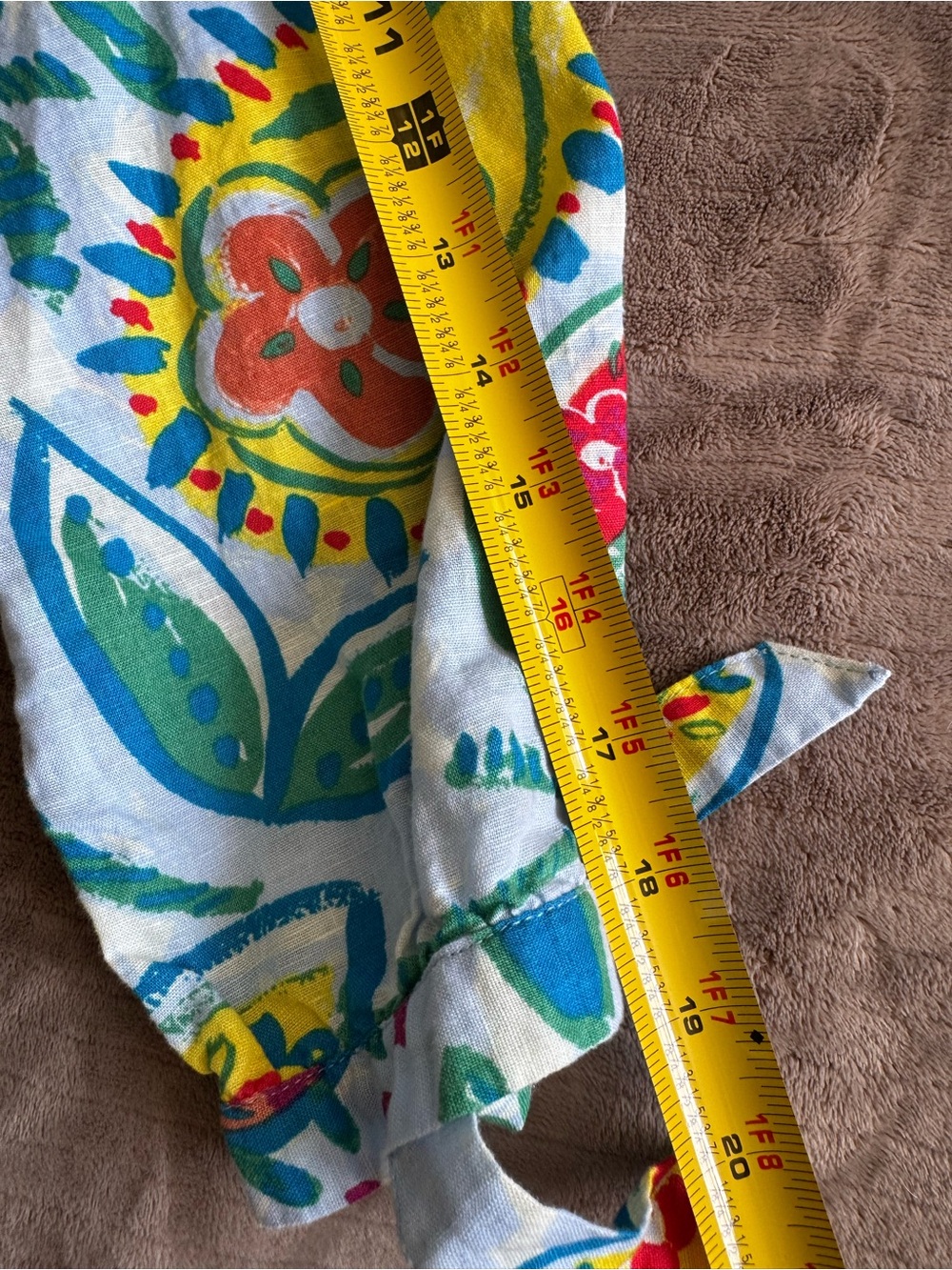 Hester & Orchard Anthropologie Womens L Blue Floral Paisley Linen Blend Blouse - Picture 8 of 8